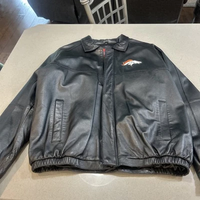 Nice NFL Denver Bronco Leather Jacket G III Apparel Men’s Size XL - Image 1 of 4