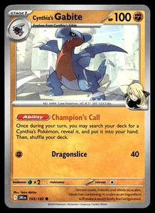 Cynthia's Gabite 103/182 Pokemon Sv10: Destined Rivals Non Holo - Picture 1 of 2