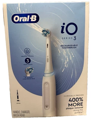 Escova de dentes elétrica recarregável Oral-B iO Series 3 - Branco fosco. Novo na caixa. - Imagem 1 de 3