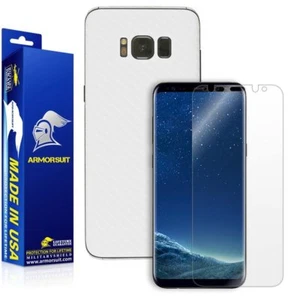 ArmorSuit Samsung Galaxy S8 Screen Protector + White Carbon Fiber Skin USA - Picture 1 of 6