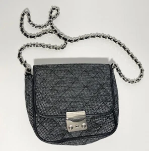WITCHERY Black & Silver Chain Shoulder Bag/Handbag With Key - Picture 1 of 10