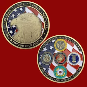 Challenge Coin Navy Armed Forces US Commemorative Family Military Army Veteran - Picture 1 of 8