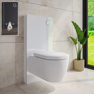 BERNSTEIN Sanitärmodul Wand-WC Front Glas weiß oder Schwarz / Gestell Aluminium - Bild 1 von 16