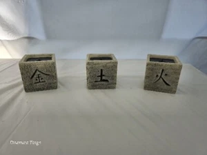 Set Of 3 Candles Japanese Letters Real Wax Decor Modern Style - Picture 1 of 4