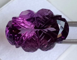 Schmetterling geschnitzt natürlicher Amethyst Geschenk für Frauen Schmuck Edelstein 37,40 kt - Bild 1 von 10