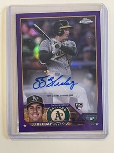 2023 Topps Chrome Update JJ Bleday #/250 Auto Purple Refractor SP RC Athletics - Picture 1 of 2