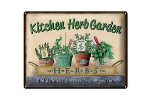 Blechschild Garten 40x30 cm Kirchen Herb Garden Mint Thyme Deko Schild - Bild 1 von 5