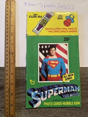 TOPPS SUPERMAN MOVIE VINTAGE 1978 EMPTY WAX DISPLAY CARD BOX FOLDED SERIES #2  - Image 1 of 4