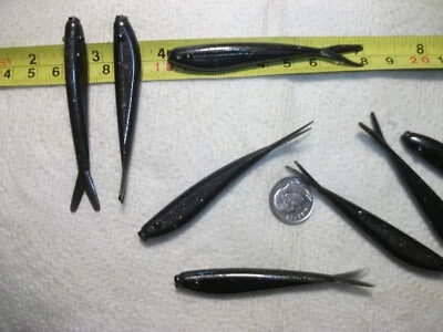 100-3" crappie-panfish-soft minnows-jigs-grubs-split tails-scent-fluke-bait-lure - Image 1 of 4