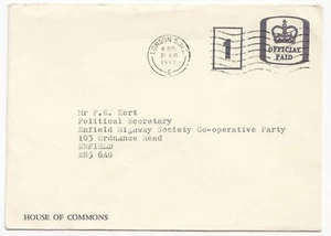 GB; House of Commons Cover, Official Paid, 31-8-1978, Embossed Seal to Reverse - Picture 1 of 2