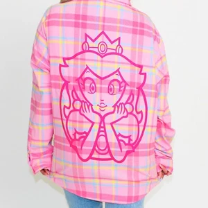 NWT 4XL Nintendo Licensed Princess Peach Flannel Cakeworthy Mario Pink Retro 90s - Picture 1 of 7