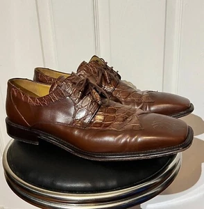 MEZLAN Alligator Crocodile Loafer Shoe Boots Brown Genuine size 13 retail $1200 - Picture 1 of 16