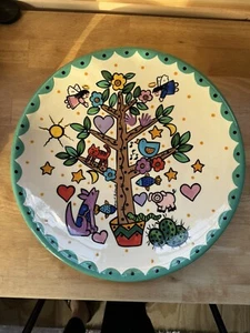 CHRIS BUBANY Plate Platter TREE OF LIFE Ceramic 16” Large Decorative - Picture 1 of 7