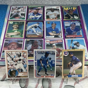 George Brett, Mark Grace, Lee Smith, Fisk 1982-1989 Vintage Rookies & Stars Lot - Picture 1 of 15
