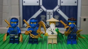 LEGO Ninjago/Fantasy - 3 Blue Ninja's and 1 Sensei - Lot of 4 Minifigures - Picture 1 of 16