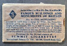 1934 SUMMIT CIGARETTES COPPER FOIL THE MONUMENT CARD No 4