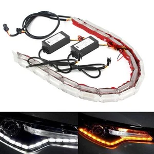 43CM LED Blinker Dynamische Streifen DRL Scheinwerfer Tagfahrlicht Lampe weiß *2 - Bild 1 von 9
