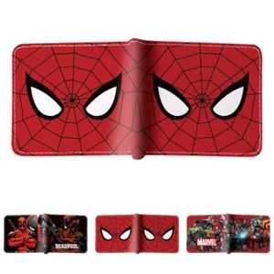 Marvel Avengers Superhero Coin Purse Kids Short Bi-fold ID Card Holder PU Wallet - Picture 1 of 13