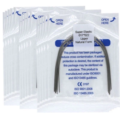 Alambre de arco de ortodoncia dental rectangular redondo Niti súper elástico natural 10 piezas Foto 1 de 4