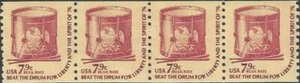 Coil strip of 4 stamps - Scott 1615 - 7.9 cent - The Spirit of '76 - 1976 - MNH - Picture 1 of 1