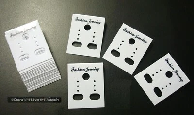 Earring display cards 100 white acrylic pierced clip on jewelry display JD035B - Image 1 of 3