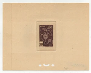 Timbre Maroc. Fibules et pectoral Fes. Epreuve d'essai. Dufresne / Delpy 1952 - Bild 1 von 1