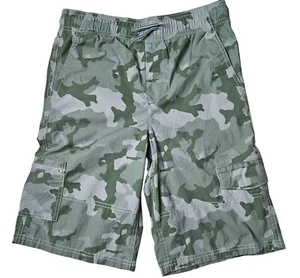 Boys Arizona Camouflage Cargo Shorts L 14/16 Cotton Blend Elastic Waist Pockets - Picture 1 of 3