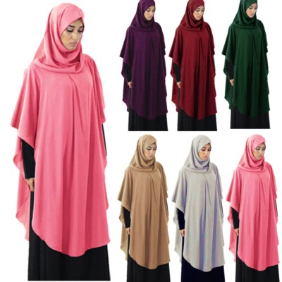 Vestido largo Khimar para mujer Hijab Abaya Blusa con capucha Musulmana Oración Prenda para el torso Ropa Foto 1 de 4
