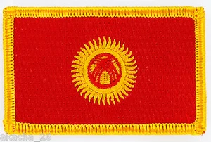 PATCH AUFNÄHER STICKEREI FLAGGE KIRGISISTAN ABZEICHEN THERMOAUFKLEBER NEU FLAGGE - Bild 1 von 1