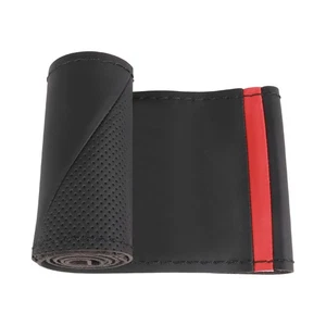 Universal 15 Inch Hand Sewn Steering Wheel Cover Stitch on Wrap with Red Regr... - Bild 1 von 8
