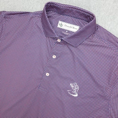 Camisa polo de golf Donald Ross Sportswear para hombre M púrpura geométrica manga corta Foto 1 de 4