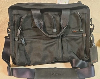 Tumi Alpha Ballistic Nylon Laptop Bag Briefcase Black Expandable 26141DH - Image 1 of 4