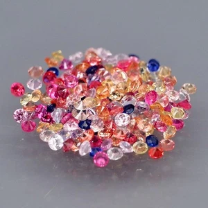 Round Diamond Cut 1 to 1.6mm.Fancy Color Sapphire Madagascar 190Pcs/3.01Ct. - Imagen 1 de 6