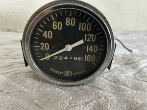 Vintage LARGE NUMBER FORMAT Stewart Warner 0-160 MPH Speedometer #530 YL3 - Foto 1 di 10