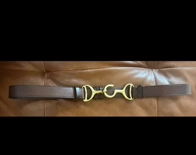 Cinturón Ralph Lauren Cuero Marrón Horsebit Oro Gancho L/XL Foto 1 de 3