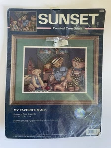 Kit de punto de cruz al atardecer de colección My Favorite Bears de Anna Krajewski 13669 sellado EE. UU. - Imagen 1 de 4