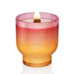 Natural Soy Wax Jar Candle 9.88oz Wooden Wick Blazing Flames 55-Hour Burn - Picture 1 of 6