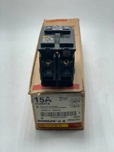 NUEVO HOM215 Square D Homeline Disyuntor 2 Polos 15 Amp 240V  - Imagen 1 de 5
