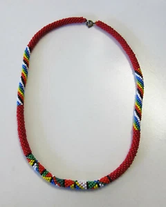 Art deco Halskette wie Wener Werkstätte Glass Beaded Lanyard Necklace Snischek ? - Bild 1 von 9