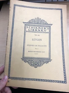 Lutgen Studies in velocity Vol. 1 Edición para MEDIUM VOICES Vol. 655 hojas de música - Imagen 1 de 4
