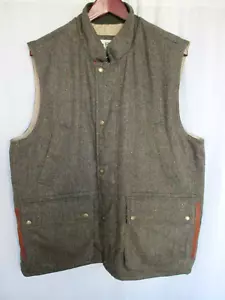 Orvis Mens Vest Large Brown Wool Leather Trim Fully Lined - Picture 1 of 14