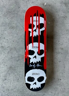 Zero Black '3-skull w Blood' Deck Signed by Jamie Thomas - Image 1 of 3