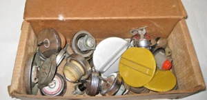 23 Vintage Car Truck Caps: 13 Gas Caps 10 Radiator / Fuel Caps 9 Caps with Key - Picture 1 of 12