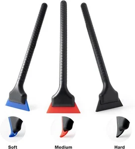 3 pcs Small Squeegee for Vinyl PPF, Anti-Slip Handle w/ 3 Hardness Rubber Edge - Picture 1 of 13