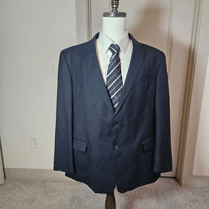 Tommy Hilfiger Suit Blazer Sport Coat Men 48R Wool 2-Button Textured Black - Picture 1 of 21