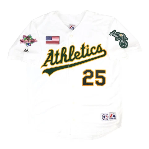 Mark McGwire Oakland Athletics 1990 World Series Home White Men's Jersey Cover