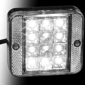 LED Rückfahrscheinwerfer Rückfahrleuchte 85x75 mm 12V mit 12 LED`s Anhänger NEU - Bild 1 von 4