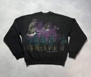Vintage National Wildlife Federation Fly Wild Geese Sweatshirt L Nature Graphic - Picture 1 of 7