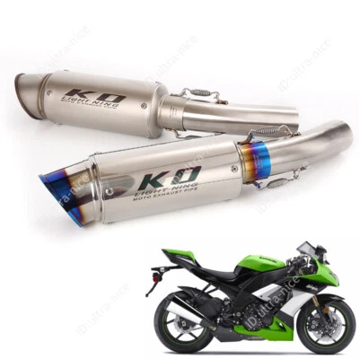 Juego de escape deslizable tubo silenciador 51 mm para Kawasaki Ninja ZX10R 2008 2009 2010 Foto 1 de 4