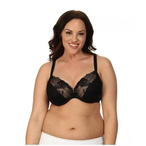 Wacoal In Bloom Full Figure Underwire Bra 855237 - Black - Size 40D *USED* - Picture 1 of 7